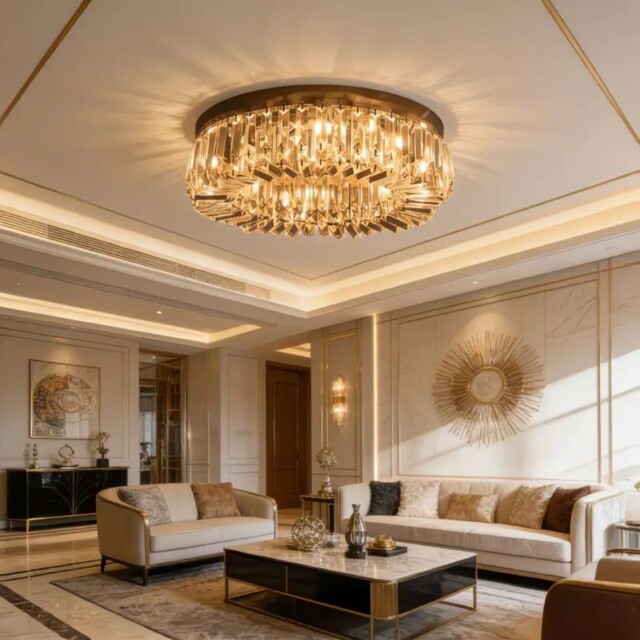 Crystal Ceiling Light Modern Chandeliers Stainless Steel Pendant