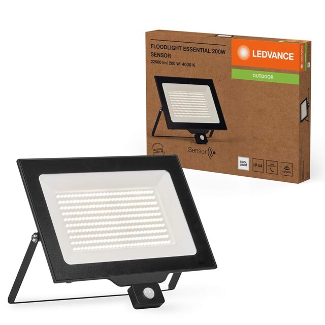Ledvance Led Floodlight Outdoor Essential Black Ip44 200w Neutral