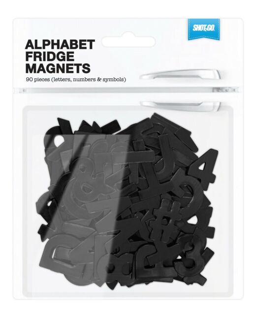 Pack Of 90 Shot2go Black Alphabet Letters & Numbers Free P&p 2007b