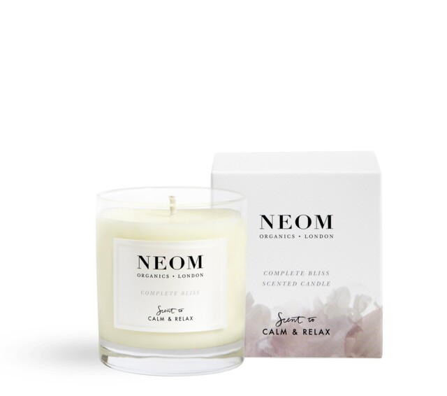 Neom- Complete Bliss Scented Candle, 1 Wick - Blush Rose, Lime & Black