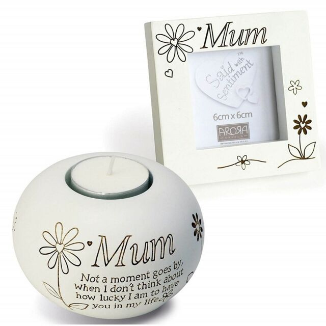 Mum Photo Frame Tealight Holder Set Mother's Day Gift Idea Said With