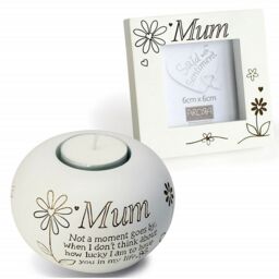 Mum Photo Frame Tealight Holder Set Mother's Day Gift Idea Said With
