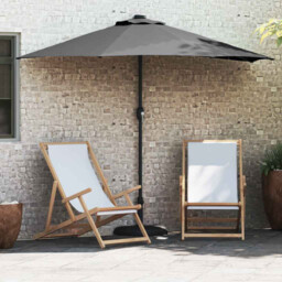 Garden Parasol Anthracite 294x150x224cm Polyester & Steel Led Solar