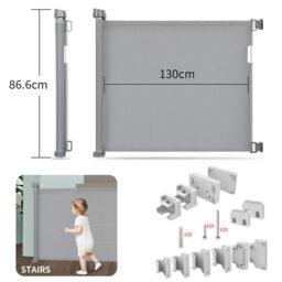 Retractable Baby Safety Gate Pet Dog Door Extra Wide Indoor/outdoor