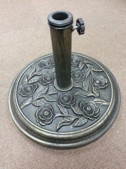 Pagoda Round Resin Bronze Effect Adjustable Garden Parasol Base 9kg
