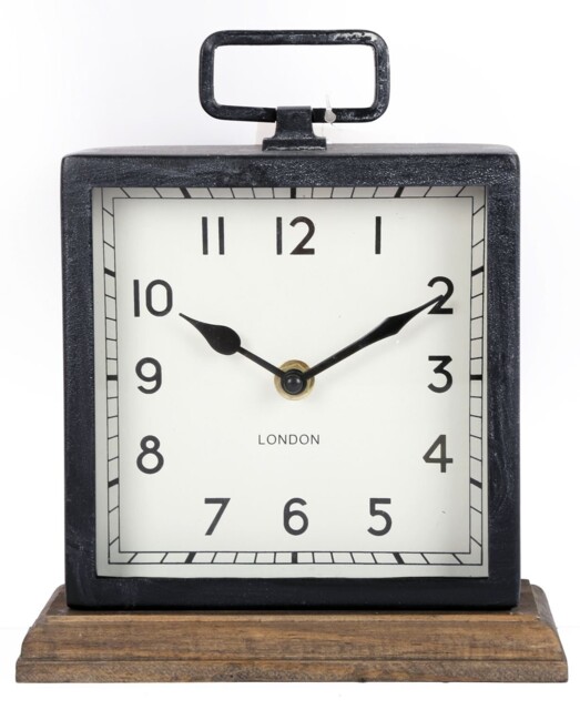21cm Contemporary Rustic Metal Wood Square 18cm W X 17.5 Cm H X 8 D,