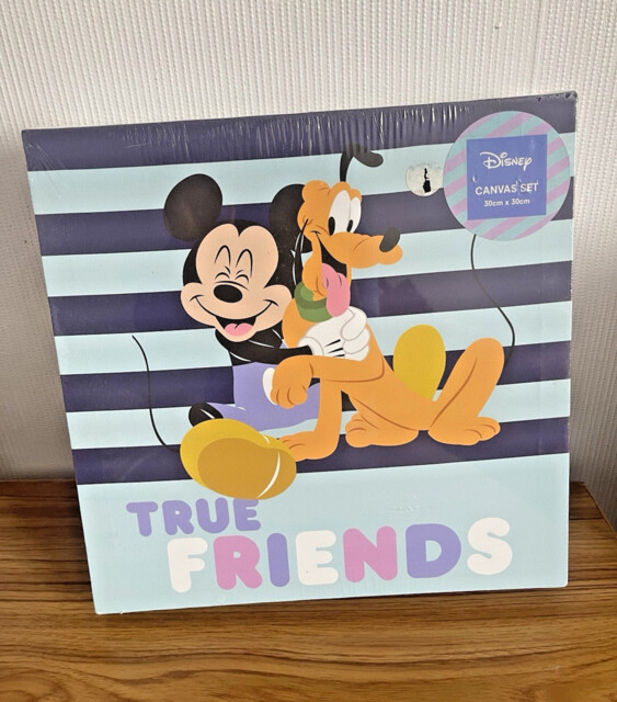 Disney Wall Art Mickey Mouse & Goofy True Friends 3 Pack Canvas Set