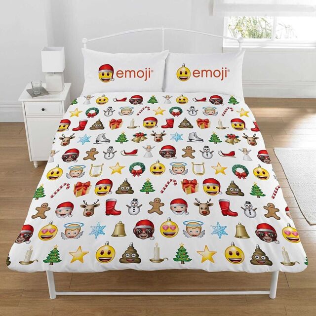 Christmas Double Face Emotion Emoji Icons Reversible Duvet Quilt Cover