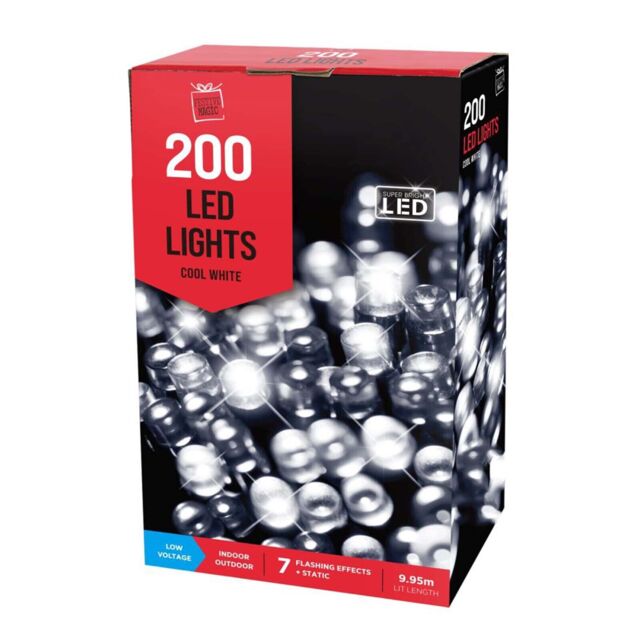 Festive Magic 200 Cool White Led Christmas Lights