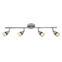Polished Chrome 4 Way Gu10 Spotlight Ceiling Spot Bar Light Led