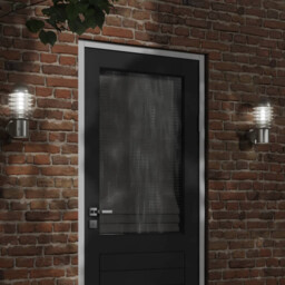 Outdoor Wall Light Silver Stainless Steel & Pc Diffuser 15x15x33.5cm