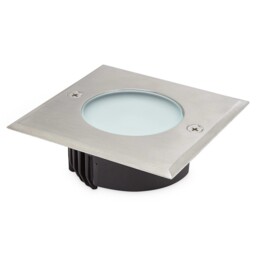 Blooma Flax Brushed Silver Led Square Decking Light – Mains Powered