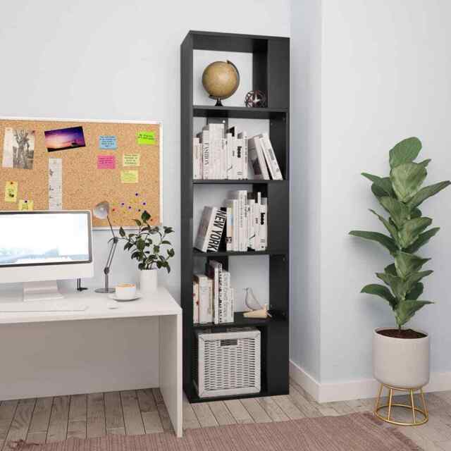 Book Cabinet/room Divider Black 45x24x159 Cm Engineered Wood Vidaxl