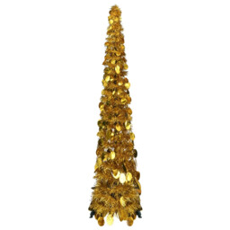 Pop-up Artificial Christmas Tree Gold 120 Cm Pet Vidaxl