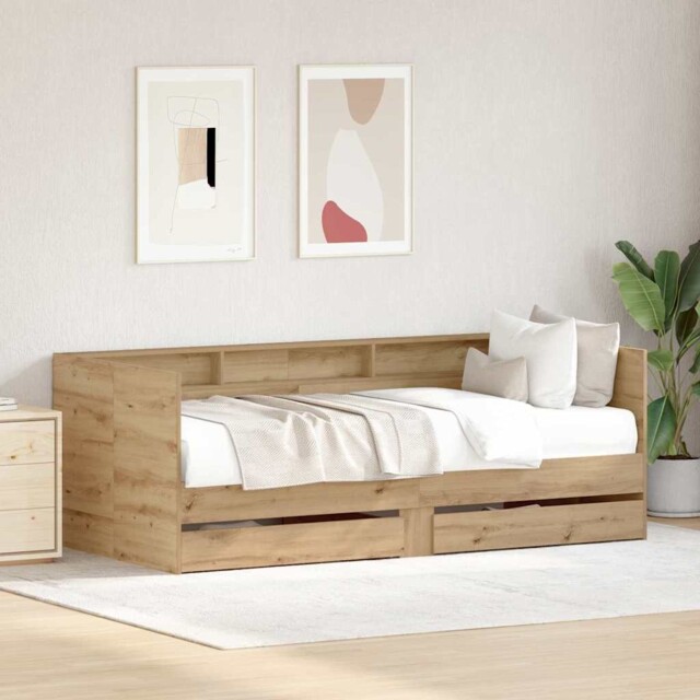 Modern Wooden 90x200 Cm Daybed With Storage Drawers Sofa Day Bed 2 In
