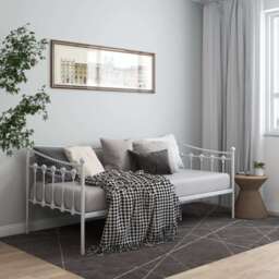 Sofa Bed Frame White Metal 90x200 Cm Vidaxl