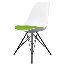 Plastic Dining Chair With Black Metal Legs - Blue Hues - Soho -