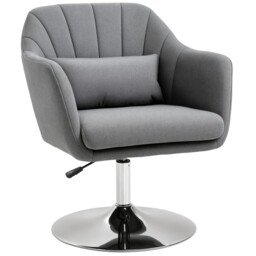 Homcom Stylish Retro Linen Swivel Tub Chair Steel Frame Cushion Seat