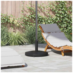 Parasol Base Black Steel 48x48x32cm Round Modern Stable Outdoor Stand