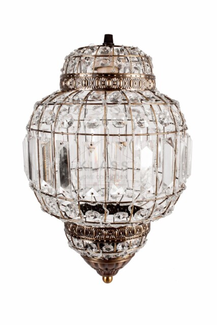 Moroccan Style Antique Brass K9 Crystal Chandelier Ceiling Light Shade