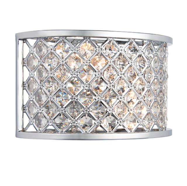 Wall Light Silver Hudson Polished Chrome Endon Hudson-2wbch