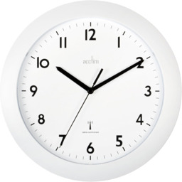 Acctim Cadiz Rc Wall Clock 25.5cm White 74132, 25 Cm L X 25 Cm W