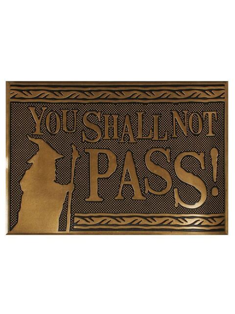 Lord Of The Rings Lotr Door Mat You Shall Not Pass Rubber Doormat Gold