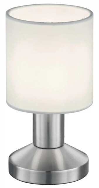 Table Light Silver Garda Matt Nickel White Fabric Trio 595400101