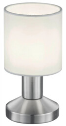 Table Light Silver Garda Matt Nickel White Fabric Trio 595400101