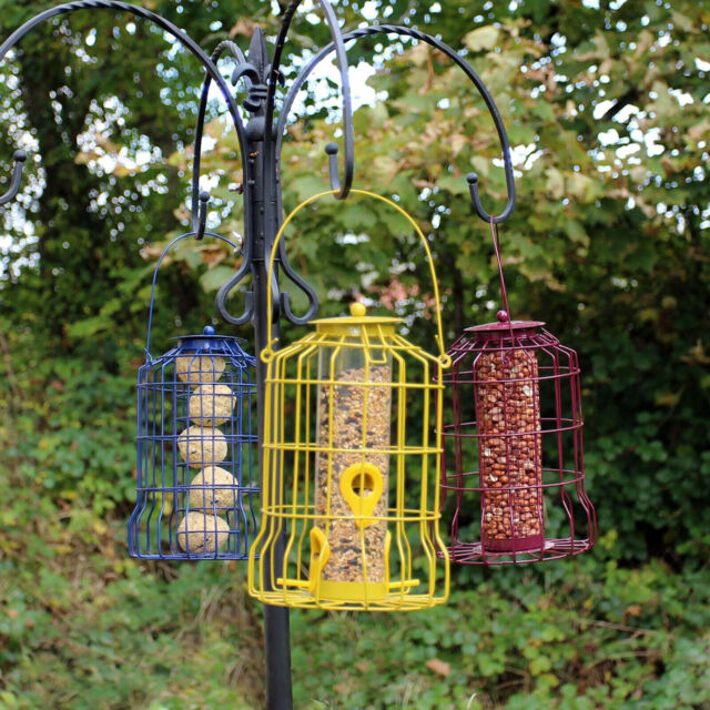 Wild Bird Feeder 3pcs Seed Nut Fat Ball Metal Hanging Squirrel Proof