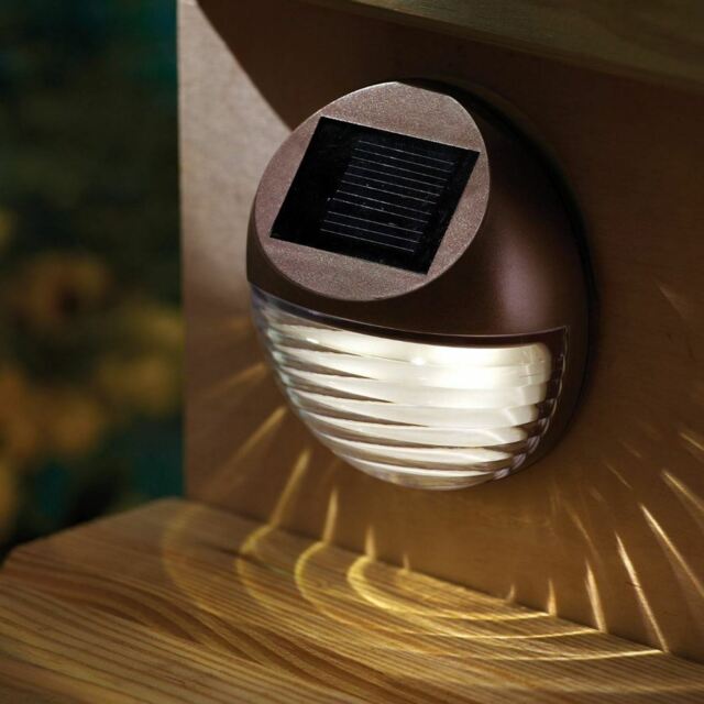Solar Powered Led Garden Fence Lights Wall Light Patio Outdoor