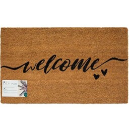 Welcome Door Mat - Large Coir Doormat 75x45 Heavy Brown Doormat Size
