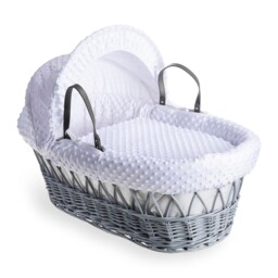 Clair De Lune Dimple Grey Wicker Moses Basket 1 Count (pack Of 1),