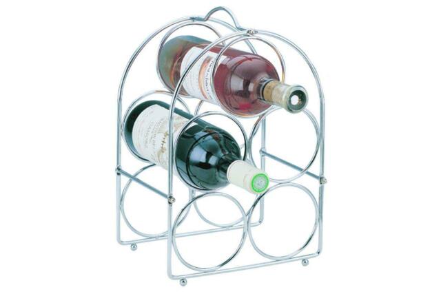 Apollo 5 Bottle Self Assembly Wine Rack Chrome Bottle Organiser