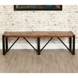 Reclaimed Large Dining Bench Urban Chic Rustic Wood Seating For
