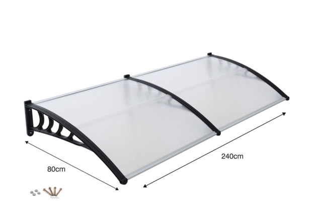 Front Door Canopy Porch Rain Protector Awning Lean-to Roof Shelter 80