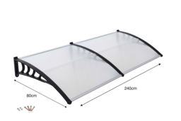 Front Door Canopy Porch Rain Protector Awning Lean-to Roof Shelter 80
