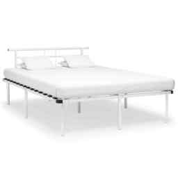 Bed Frame White Metal 140x200 Cm Vidaxl