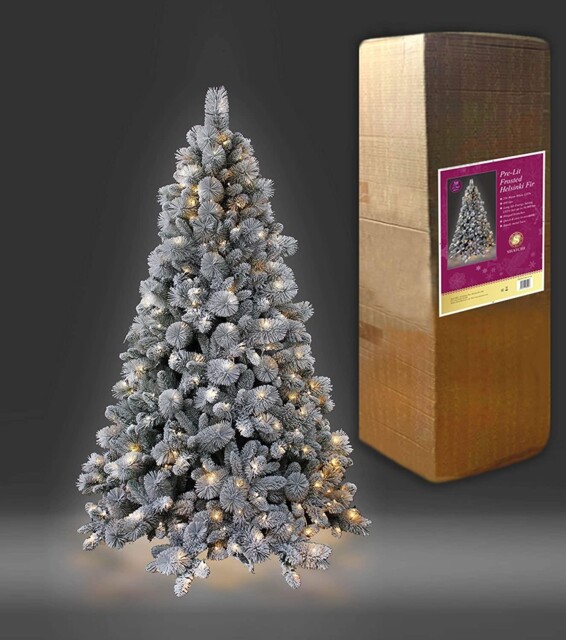Pre Lit Christmas Tree Decor Led Pine Snowy Deluxe Office Home