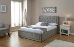 Hollywood Ottoman Double Bed - Grey (hol135gry)