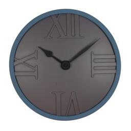 Hometime Wall Clock Matt Black & Blue Finish Face Roman Dial W7437