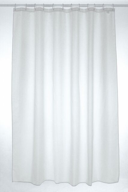 White Plain Polyester Shower Curtain 180 X 200cm