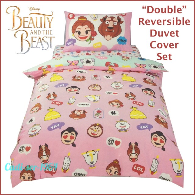 Disney Princess Beauty And The Beast Reversible Double Duvet Cover Set