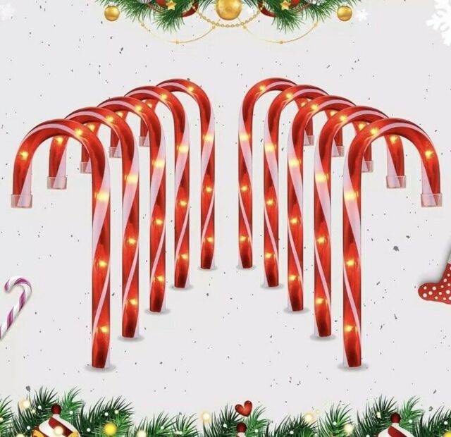 Candy Canes Light Up Christmas Lights Solar Led Outdoor Garden 5