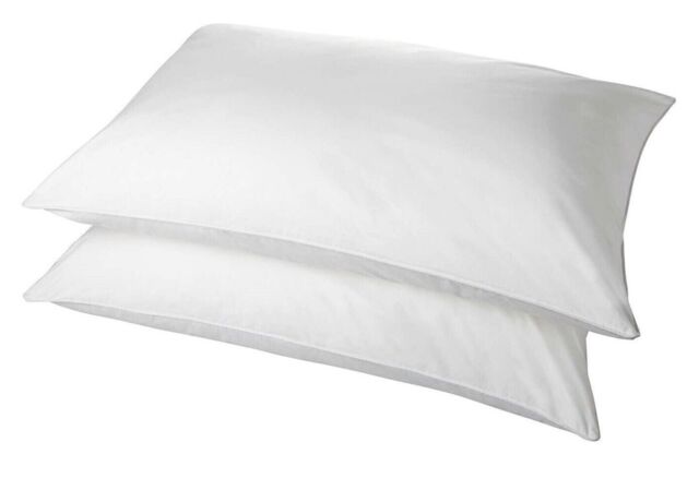 White, Waterproof Polypropylene Zipped Pillow Protectors Pair,