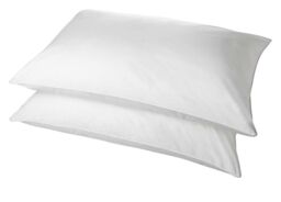 White, Waterproof Polypropylene Zipped Pillow Protectors Pair,