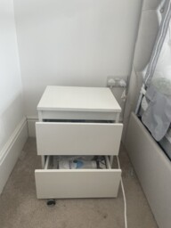 Beautiful White Bed Side Furniture 2 Drawers Bedside Cabinet