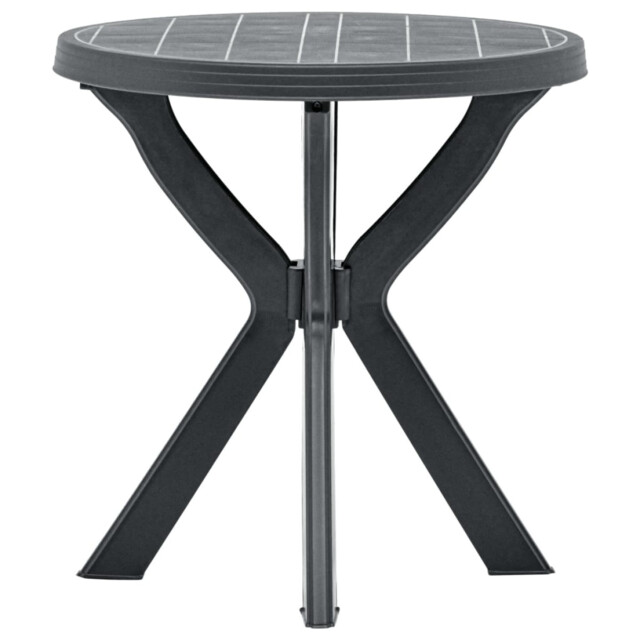 Garden Table Anthracite 70cm Ø X 72cm H Weatherproof Plastic Bistro