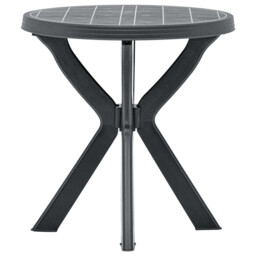 Garden Table Anthracite 70cm Ø X 72cm H Weatherproof Plastic Bistro