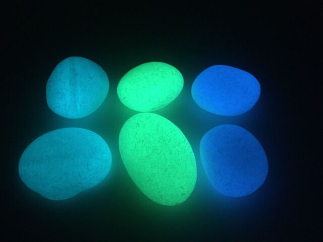 12pc Glow In The Dark Mixed Natural Look Boulders / Stones Home Garden